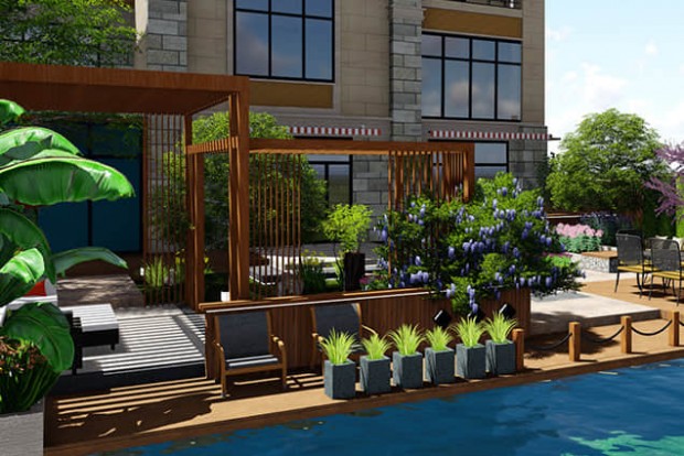 庭院構(gòu)筑物設(shè)計(jì)效果圖