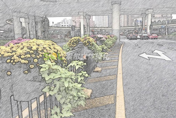 護欄綠化景觀設計效果圖